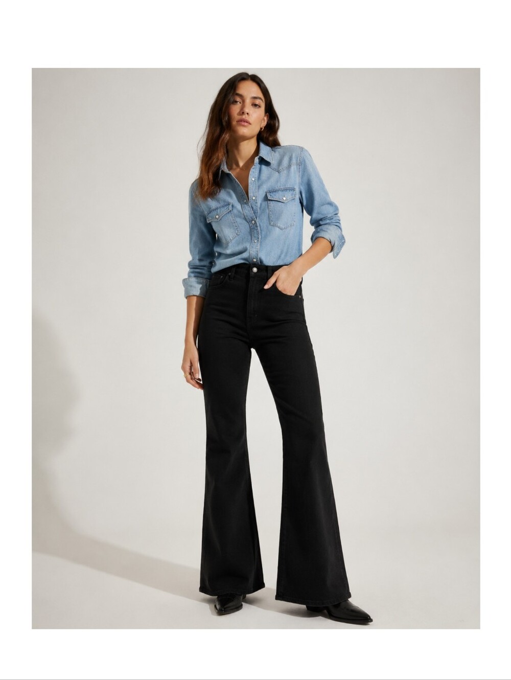 For‎ All Mankind Spencer Flare Jeans Rinse Black Size 28 NWT $208 Mid Rise